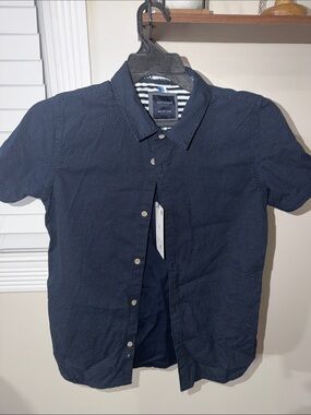 Cactus Navy Microdot Short-Sleeve Button-Down Shirt